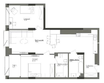 2-кімнатна 87.42 м² в ЖК Washington Concept House від 63 973 грн/м², Київ