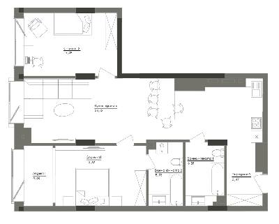2-кімнатна 88.99 м² в ЖК Washington Concept House від 49 200 грн/м², Київ