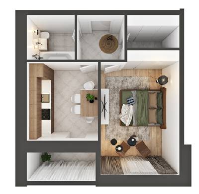 1-кімнатна 40.46 м² в ЖК SkyCity від 17 700 грн/м², м. Бориспіль