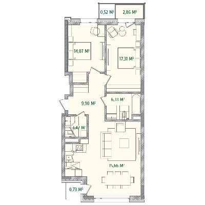 2-комнатная 90.24 м² в ЖК Illinsky House от 50 650 грн/м², Киев