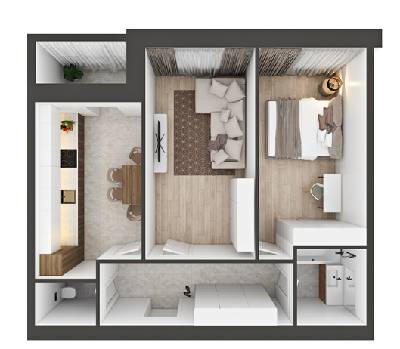 2-комнатная 62.69 м² в ЖК SkyCity от 20 000 грн/м², г. Борисполь