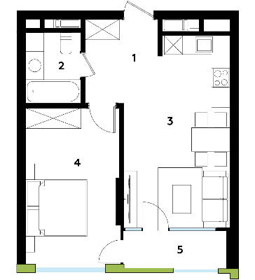 1-кімнатна 47.88 м² в ЖК Madison Gardens від 14 300 грн/м², м. Бровари
