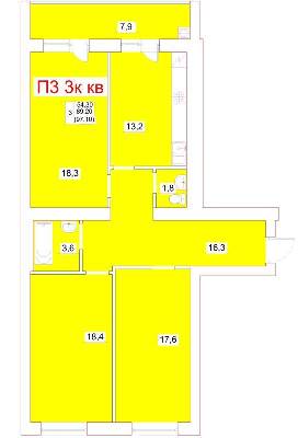 3-кімнатна 97.1 м² в ЖК Мрія від 19 000 грн/м², м. Біла Церква
