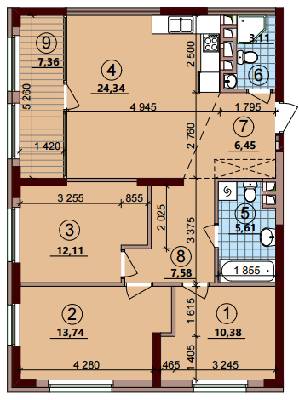 3-комнатная 90.68 м² в ЖК Варшавский Плюс от 15 930 грн/м², Киев