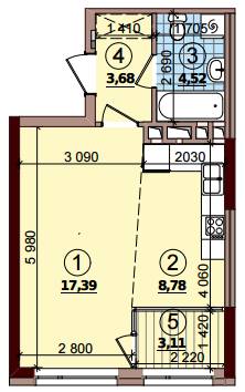1-комнатная 37.48 м² в ЖК Варшавский Плюс от 18 950 грн/м², Киев