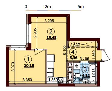 1-комнатная 35.12 м² в ЖК Варшавский Плюс от 18 951 грн/м², Киев