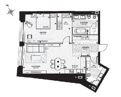 1-комнатная 75.8 м² в ЖК Linden Luxury Residences от 140 300 грн/м², Киев