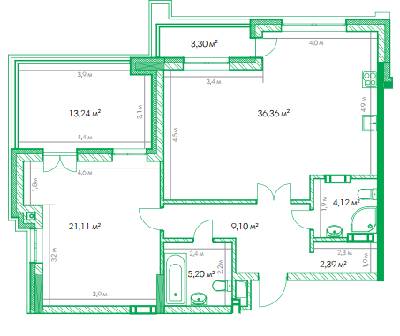 1-кімнатна 83.1 м² в ЖК Garden City Residence від 51 900 грн/м², Київ