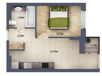 1-кімнатна 32.94 м² в ЖК Метрополія Дарниця від 27 500 грн/м², Київ