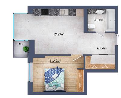 1-кімнатна 40.79 м² в ЖК Метрополія Дарниця від 27 500 грн/м², Київ
