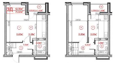 3-комнатная 76.82 м² в ЖК Рідне місто от 15 700 грн/м², Киев