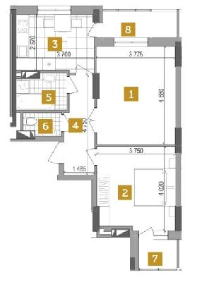 2-комнатная 59.51 м² в ЖК West House от 30 100 грн/м², Киев