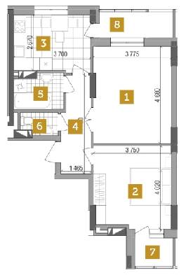 2-комнатная 64.34 м² в ЖК West House от 28 150 грн/м², Киев