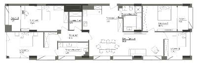 3-кімнатна 124.13 м² в ЖК Washington Concept House від 58 362 грн/м², Київ