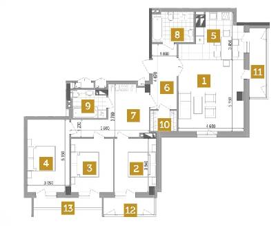 4-комнатная 121.6 м² в ЖК West House от 40 450 грн/м², Киев