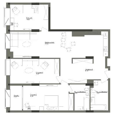 3-кімнатна 128.42 м² в ЖК Washington Concept House від 59 802 грн/м², Київ