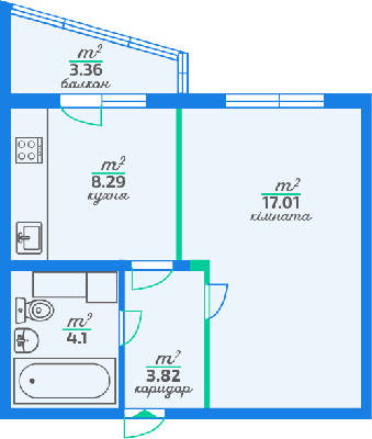 1-комнатная 36.59 м² в ЖК LaLaLand от 28 000 грн/м², Киев