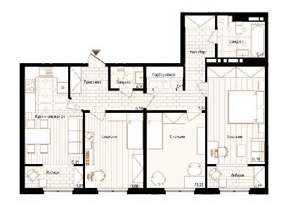 3-комнатная 91.83 м² в ЖК Новая Англия от 26 300 грн/м², Киев