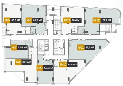 Офис 78.6 м² в ЖК West House от застройщика, Киев