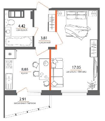1-комнатная 36.84 м² в ЖК Welcome Home на Стеценко от 20 000 грн/м², Киев