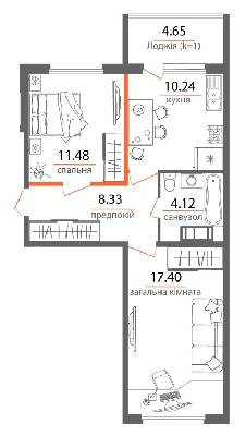 2-комнатная 56.44 м² в ЖК Welcome Home на Стеценко от 31 000 грн/м², Киев