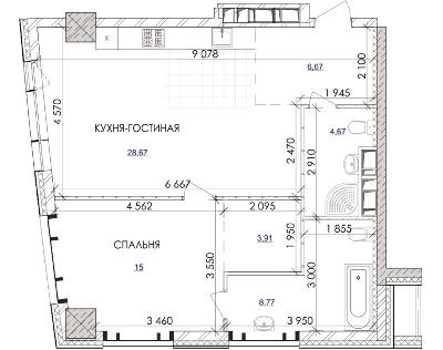 Однокімнатні в ЖК Park Avenue VIP