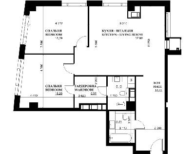 2-кімнатна 104.7 м² в ЖК Park Avenue VIP від 60 150 грн/м², Київ