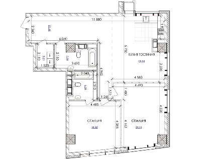 2-кімнатна 102.4 м² в ЖК Park Avenue VIP від 60 150 грн/м², Київ