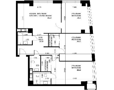 3-кімнатна 121.49 м² в ЖК Park Avenue VIP від 60 150 грн/м², Київ