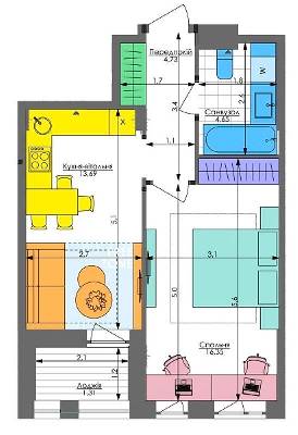 1-комнатная 40.73 м² в ЖК Respublika от 26 510 грн/м², Киев