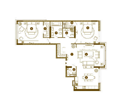 3-комнатная 121.18 м² в ЖК Obolon Residences от 75 300 грн/м², Киев