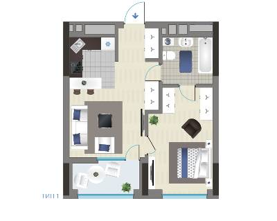 1-комнатная 46.03 м² в ЖК Славутич 2.0 от 32 000 грн/м², Киев