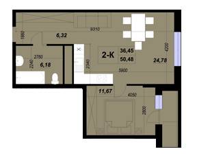 2-кімнатна 50.48 м² в ЖК ParkLand від 22 000 грн/м², Київ