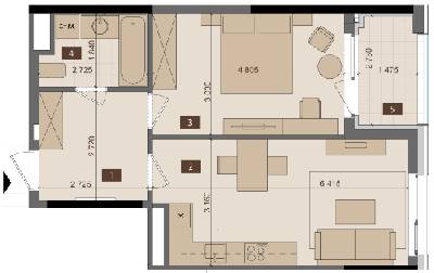 1-кімнатна 48.1 м² в ЖК Tetris Hall від 106 000 грн/м², Київ