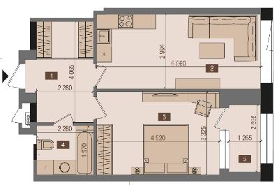 1-кімнатна 52.6 м² в ЖК Tetris Hall від 149 250 грн/м², Київ
