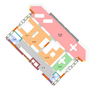 3-кімнатна 75.98 м² в ЖК На Прорізній від забудовника, смт Гостомель