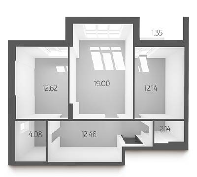 2-комнатная 63.79 м² в ЖК L-квартал от 35 500 грн/м², Киев