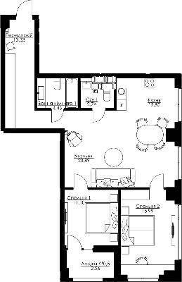 3-кімнатна 86.59 м² в ЖК Resident Concept House від 55 650 грн/м², Київ