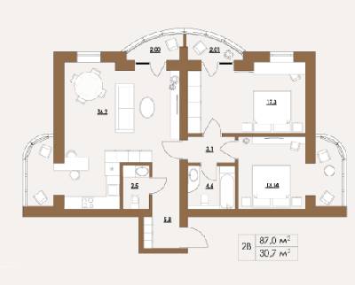 2-кімнатна 87 м² в ЖК Комфорт Сіті від 24 000 грн/м², Київ
