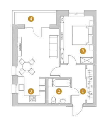 1-комнатная 57.5 м² в КД Деснянский DeLuxe от 29 250 грн/м², Киев