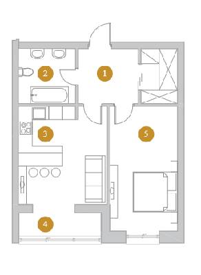 1-комнатная 56.9 м² в КД Деснянский DeLuxe от 25 100 грн/м², Киев