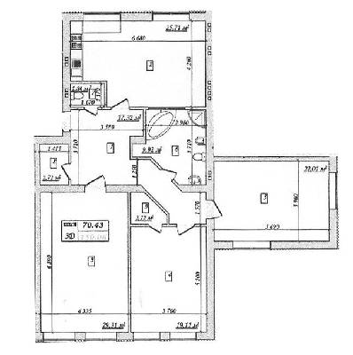 3-кімнатна 130.06 м² в ЖК BaikalSKY від 18 400 грн/м², Київ