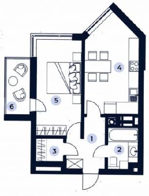 1-кімнатна 46.02 м² в ЖК Rich House від забудовника, Київ