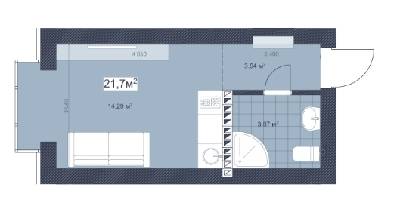 1-комнатная 21.7 м² в ЖК Sky Hill от 35 800 грн/м², Киев