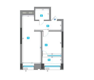 1-кімнатна 46.1 м² в ЖК Славутич від 28 050 грн/м², Київ