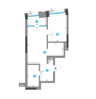 1-кімнатна 49.49 м² в ЖК Славутич від 27 800 грн/м², Київ