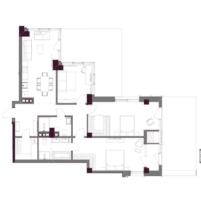3-кімнатна 133 м² в БФК A136 Highlight Tower від 77 736 грн/м², Київ