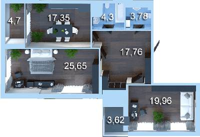 2-комнатная 92.02 м² в ЖК Новопечерська Вежа от 42 406 грн/м², Киев