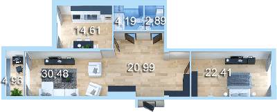 2-комнатная 100.52 м² в ЖК Новопечерська Вежа от 51 800 грн/м², Киев