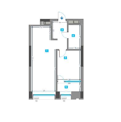 1-кімнатна 48.23 м² в ЖК Славутич від 28 050 грн/м², Київ